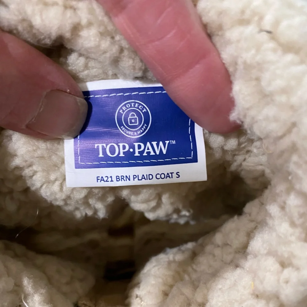 Top Paw Puppy Dog Plaid Sherpa Coat Small